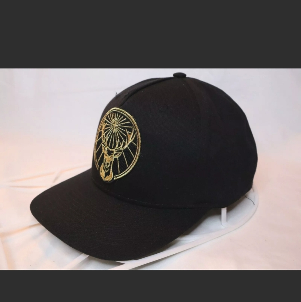 Jagermeister Snapback Gold Deer Logo Black Hat - Picture 3 of 8